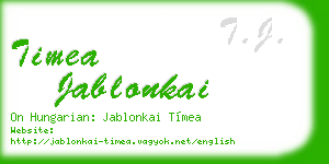 timea jablonkai business card
